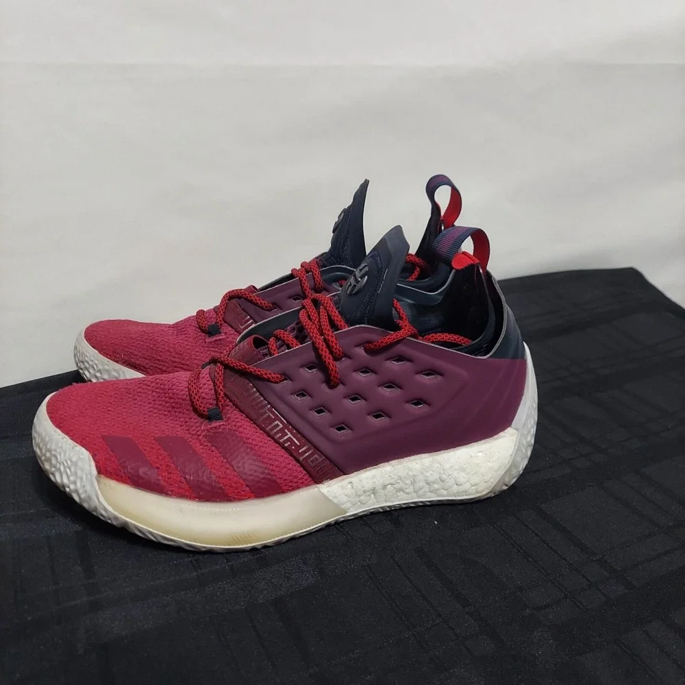 Adidas Harden Vol‎ 2 Maroon Navy Basketball Shoes AH2124 Mens 7.5